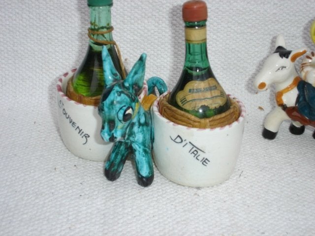 Vintage aardewerk beeldjes EZELS [ made in Italy] jaren 50, Antiek en Kunst, Antiek | Keramiek en Aardewerk, Ophalen of Verzenden
