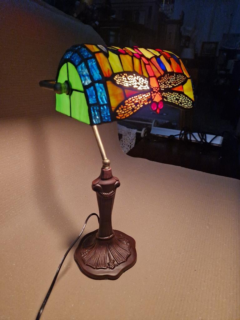 Tiffanystijl bureaulamp 1.2, Huis en Inrichting, Lampen | Tafellampen, Tiffanystijl, Nieuw, Ophalen of Verzenden, Glas