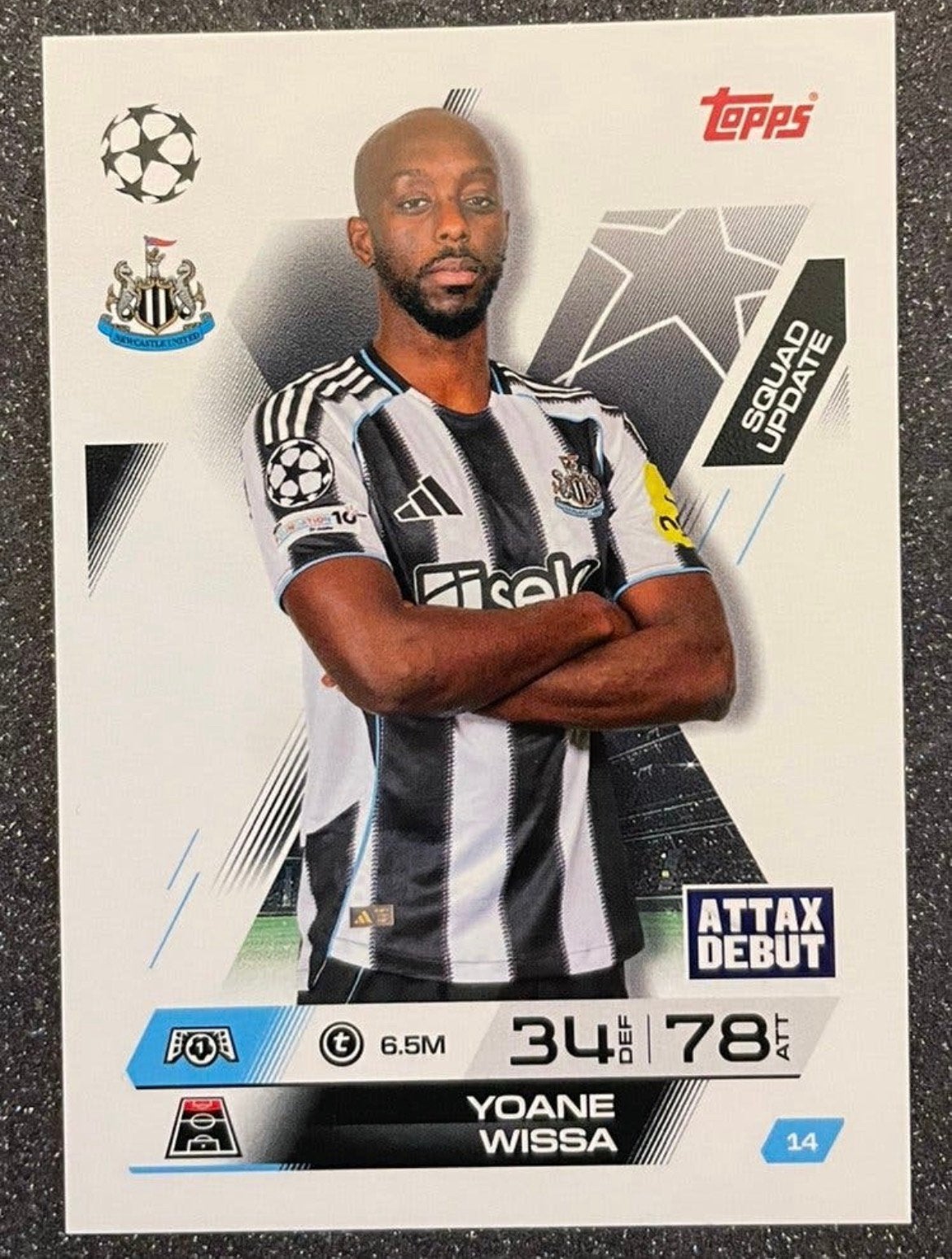 Topps MA EXTRA 25/26 SQUAD UPD. ATTAX DEBUT WISSA NEWCASTLE, Verzenden, Zo goed als nieuw, Meerdere plaatjes