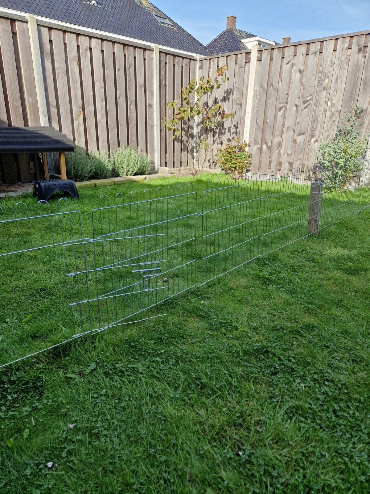 te koop15 xGegalvaniseerde Hekjes 56 bij 55 cm, Ophalen, Gebruikt, IJzer, Tuinhek