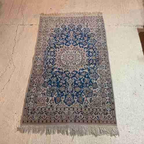 Vintage handgeknoopt Perzisch tapijt blauw 200/118 cm, Gebruikt, 100 tot 150 cm, Blauw, Etten-Leur