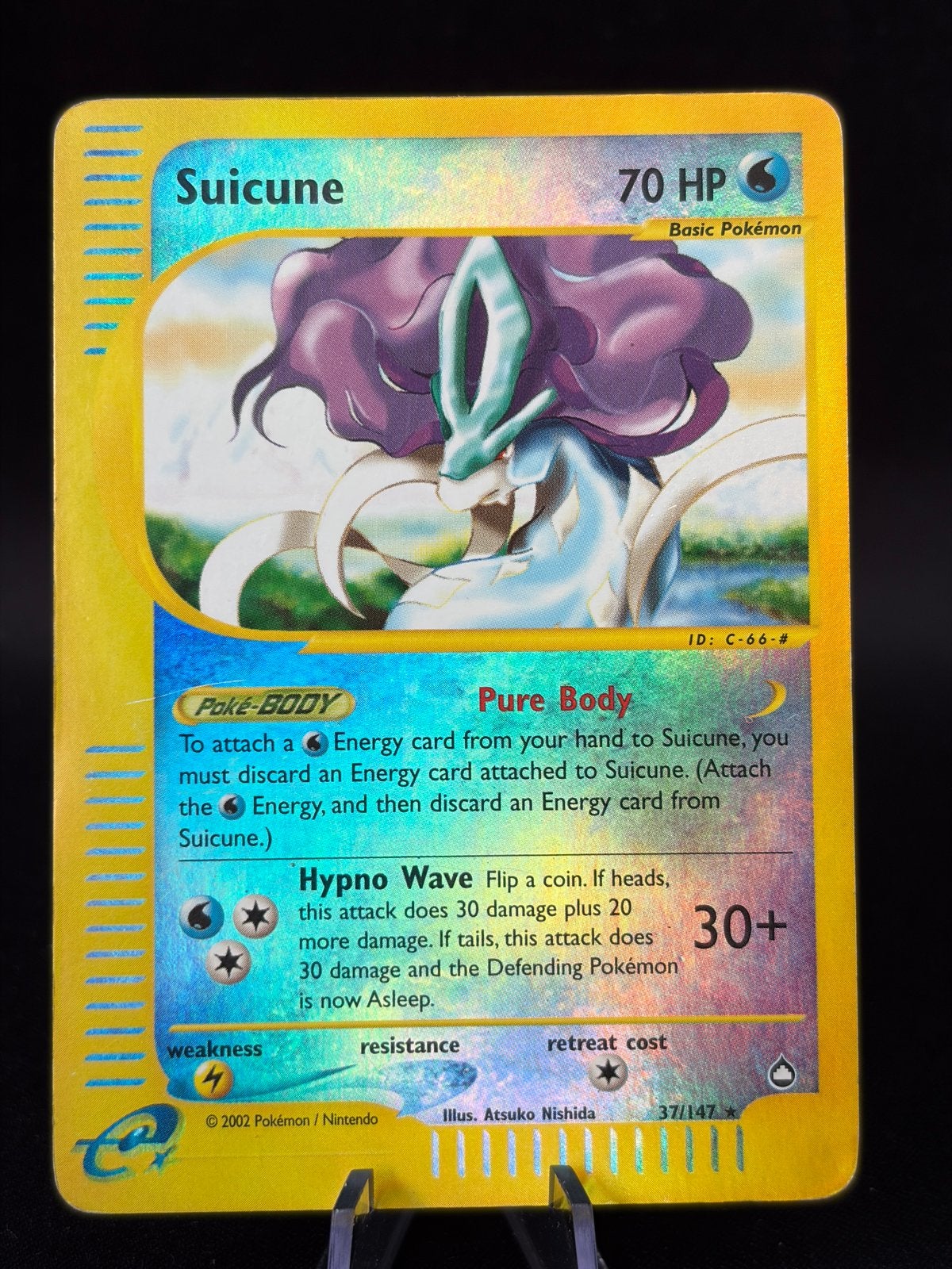 Suicune - Reverse Holo Neo Revelation 37/64 (2002), Hobby en Vrije tijd, Verzamelkaartspellen | Pokémon, Ophalen of Verzenden