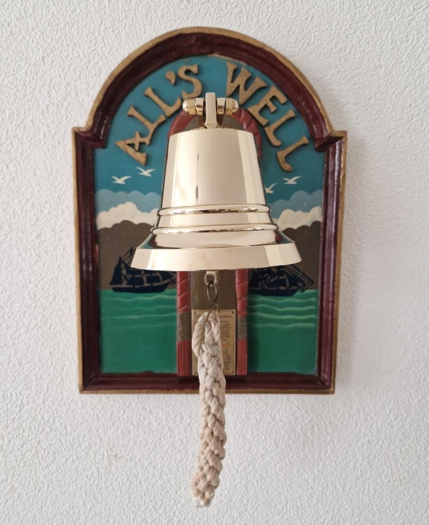 All's Well messing maritieme stuurman bel., Antiek en Kunst, Curiosa en Brocante, Ophalen of Verzenden