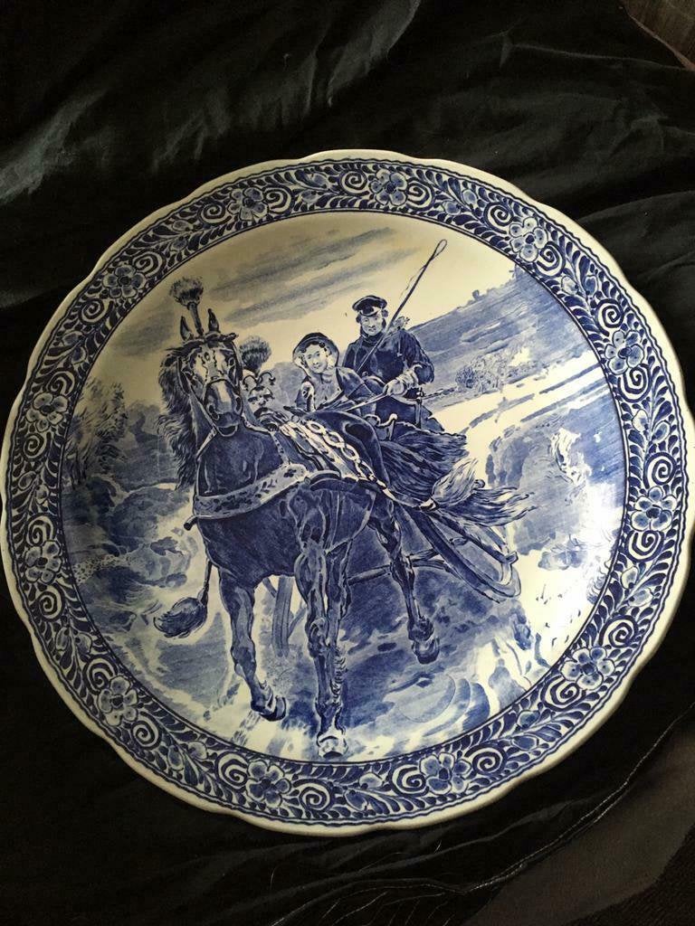 Antiek Delfts blauw bord, Ophalen