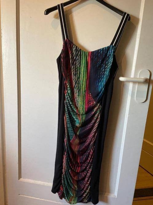 Jurk Eroke met kleurrijke print en streepjesbandjes, Maat 38/40 (M), Meerkleurig, Nieuw, Ophalen of Verzenden
