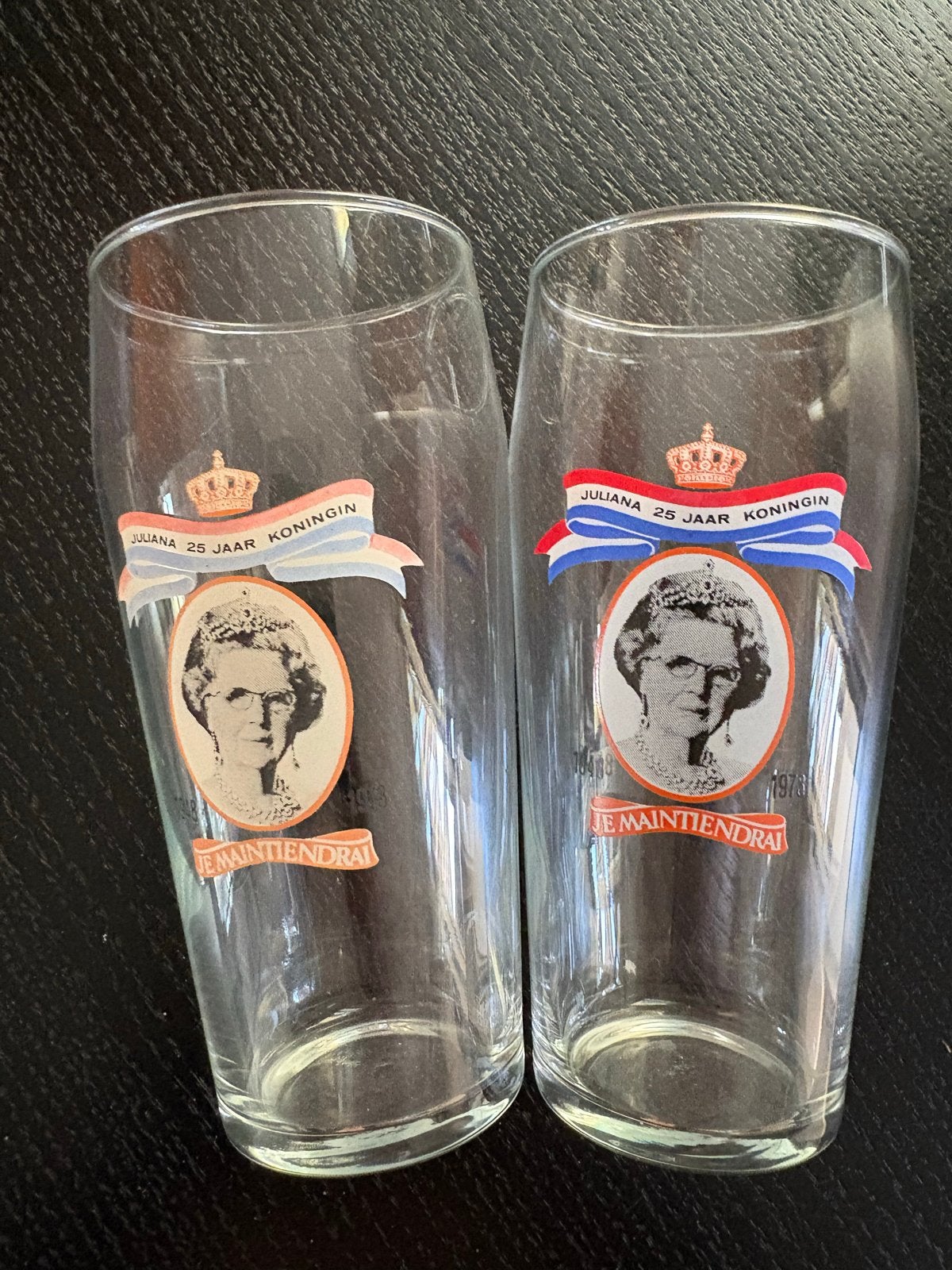 Vintage Oranje Royal Glazen - Juliana & Koninklijk Huis, Antiek en Kunst, Antiek | Glas en Kristal, Ophalen of Verzenden