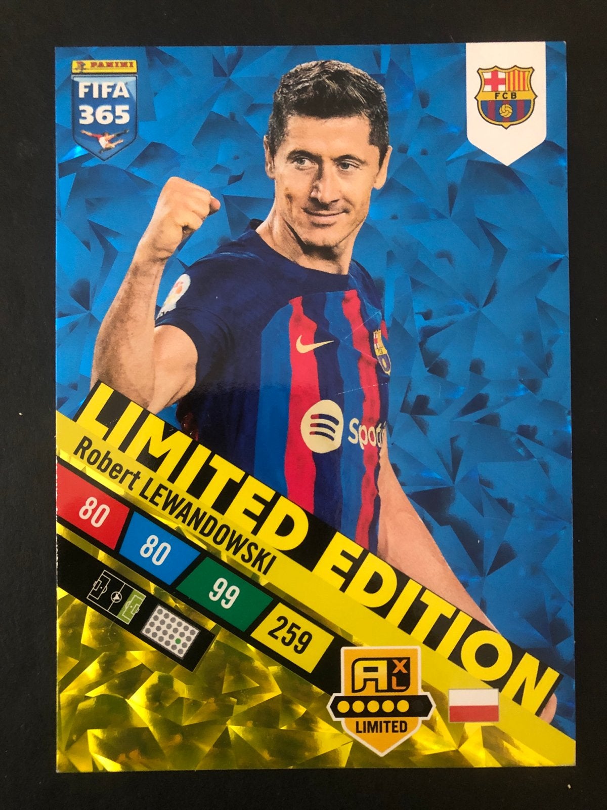 Panini FIFA 365 Adrenalyn XL 2023 Robert Lewandowski, Ophalen of Verzenden, Zo goed als nieuw, Buitenlandse clubs, Spelerskaart