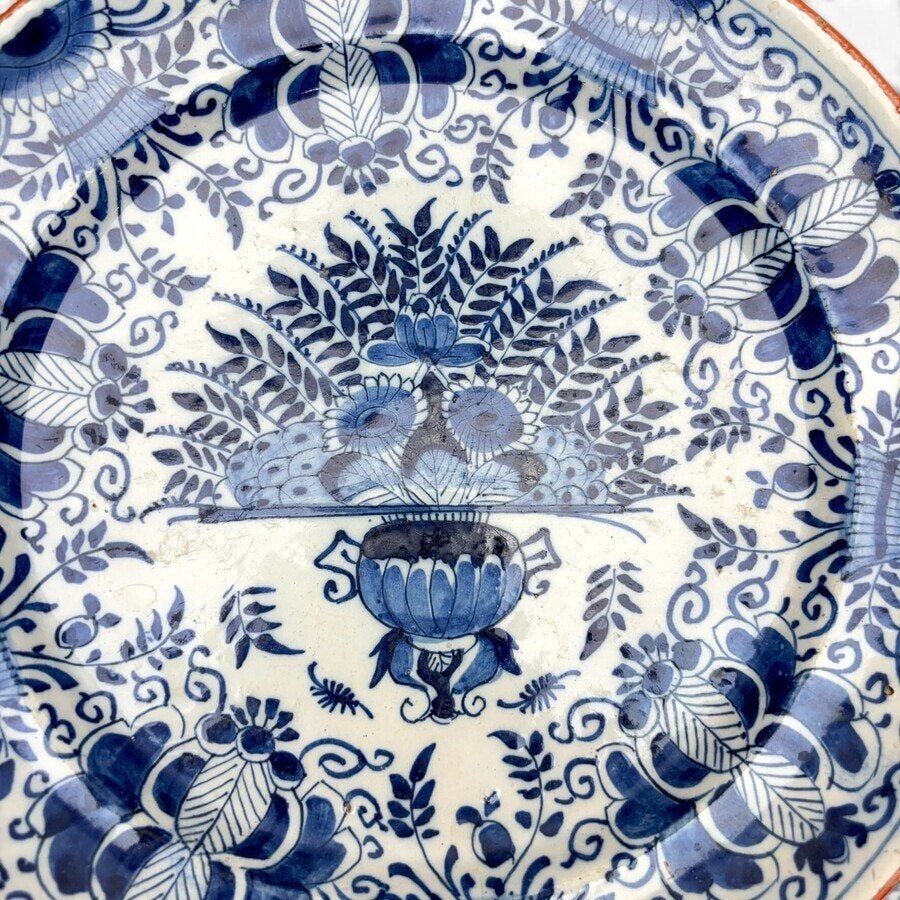 Delfts aardewerk pauwenstaartbord, 18e eeuw, Antiek en Kunst, Ophalen of Verzenden