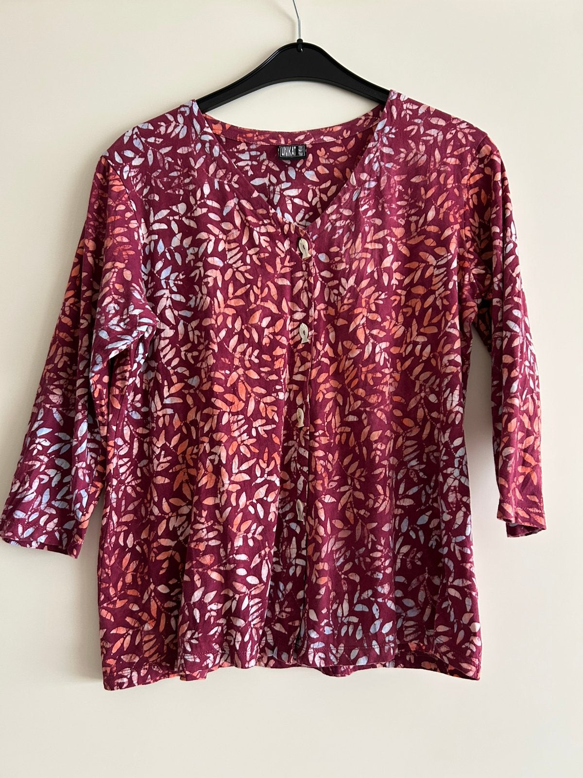 UNICAT artwear blouse 100% katoen maat L, Ophalen of Verzenden, Zo goed als nieuw, Maat 38/40 (M), Rood