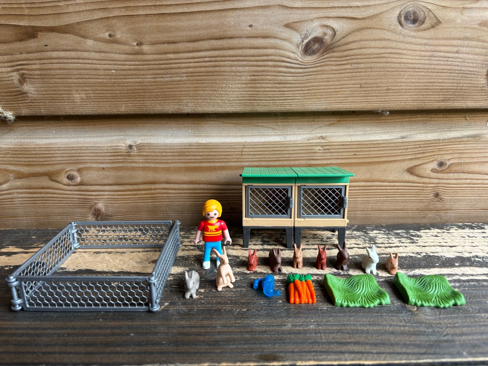 Playmobil Konijnenhok met Konijnen en Figuur, Gebruikt, Complete set, Overige typen, Ophalen of Verzenden
