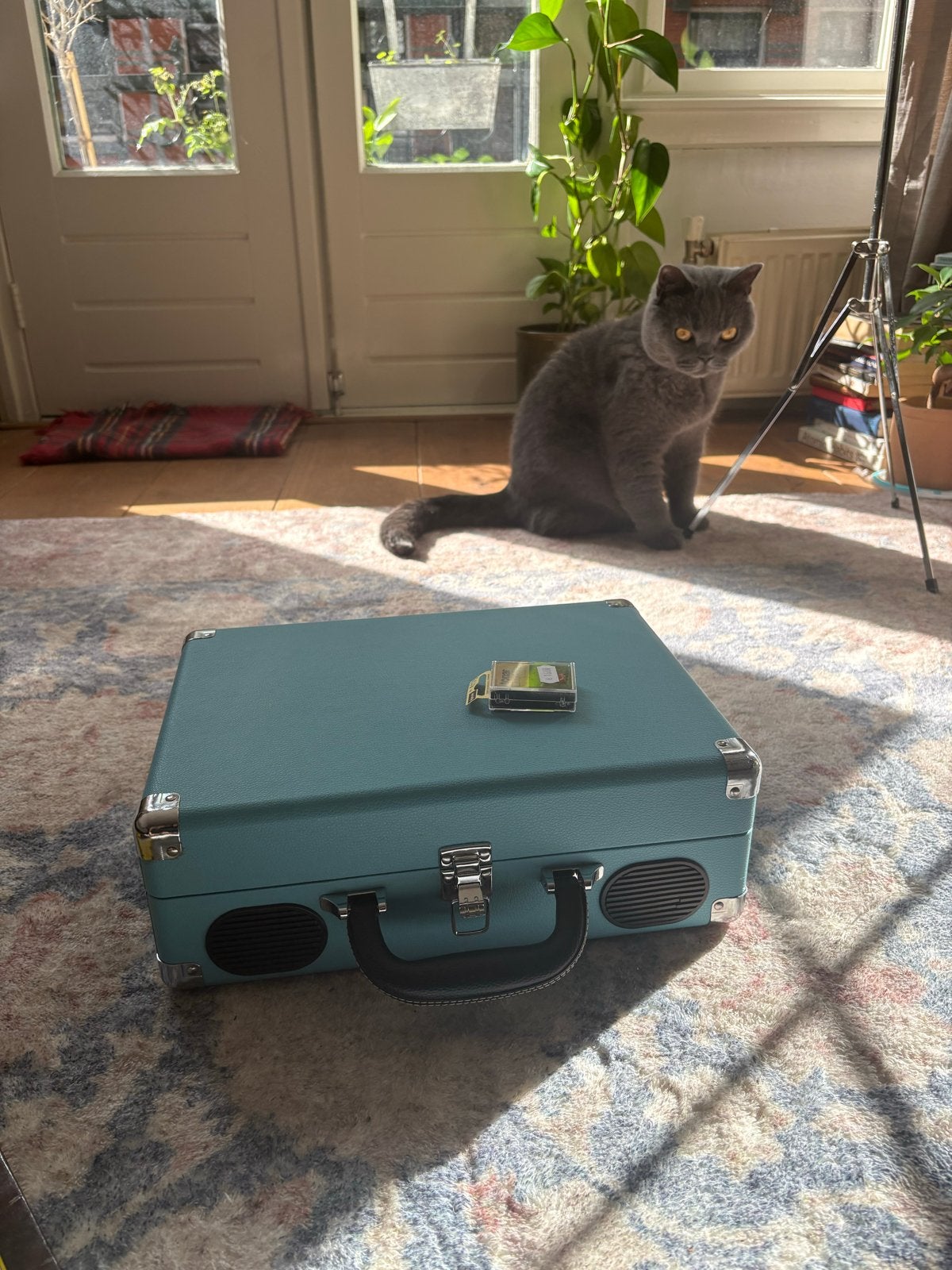 1byone Draagbare Platenspeler - Turquoise, Ophalen of Verzenden, Zo goed als nieuw, Platenspeler, Overige merken