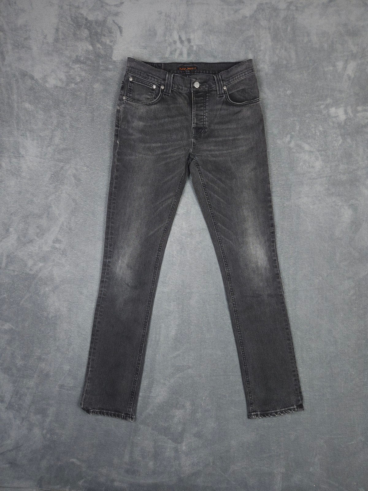 Nudie Jeans Grim Tim W32 L34 Zwart Slim Fit Stretch Heren, Nudie Jeans, Verzenden, ., Zwart