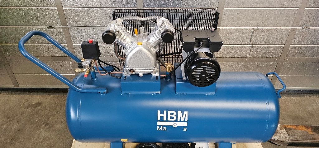 HBM snaaraangedreven compressor 200 liter, Ophalen, Zo goed als nieuw