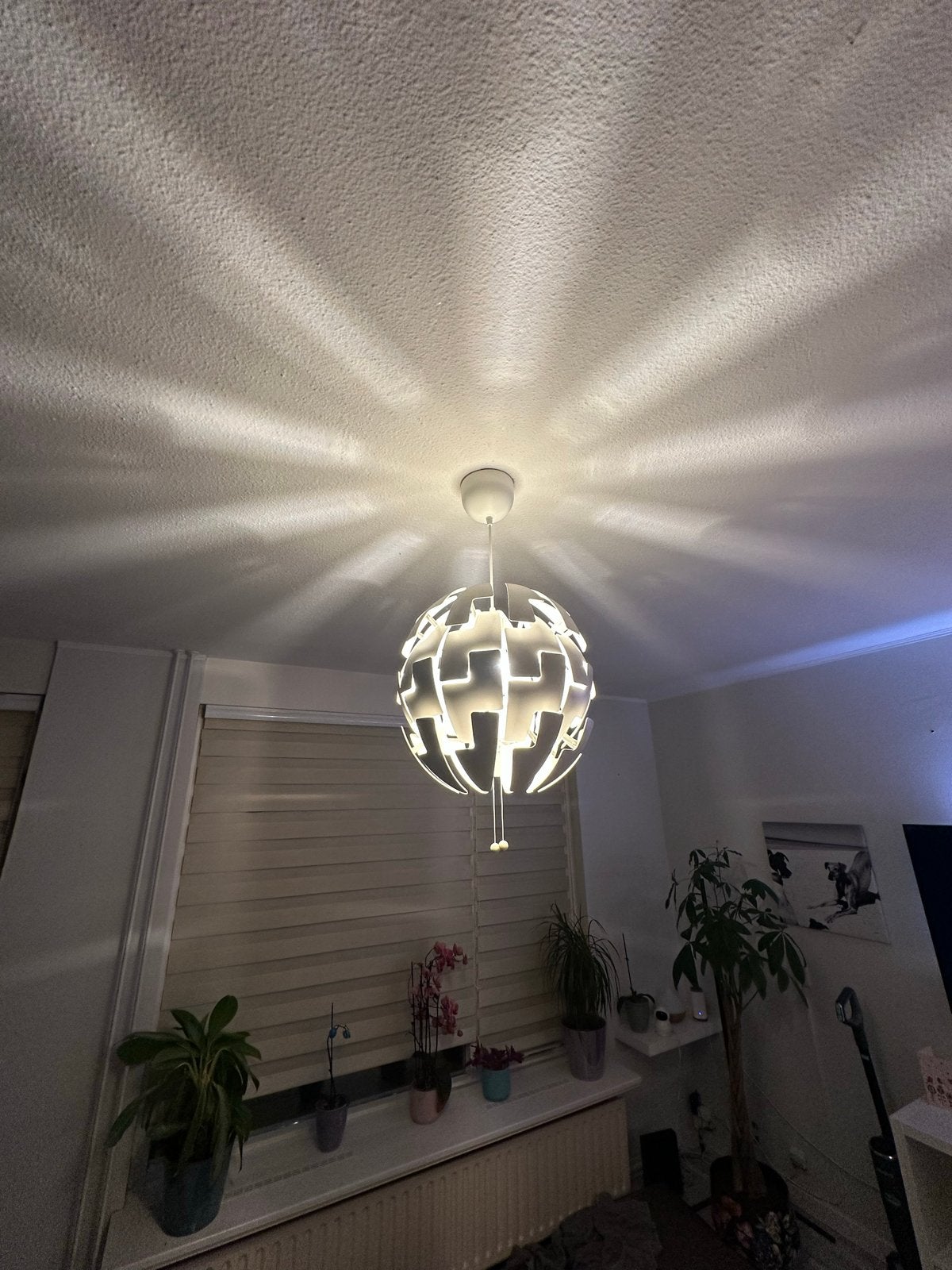 IKEA PS 2014 Hanglamp wit - Modern design, Huis en Inrichting, Lampen | Hanglampen, Gebruikt, Kunststof, E27 (groot), Ophalen