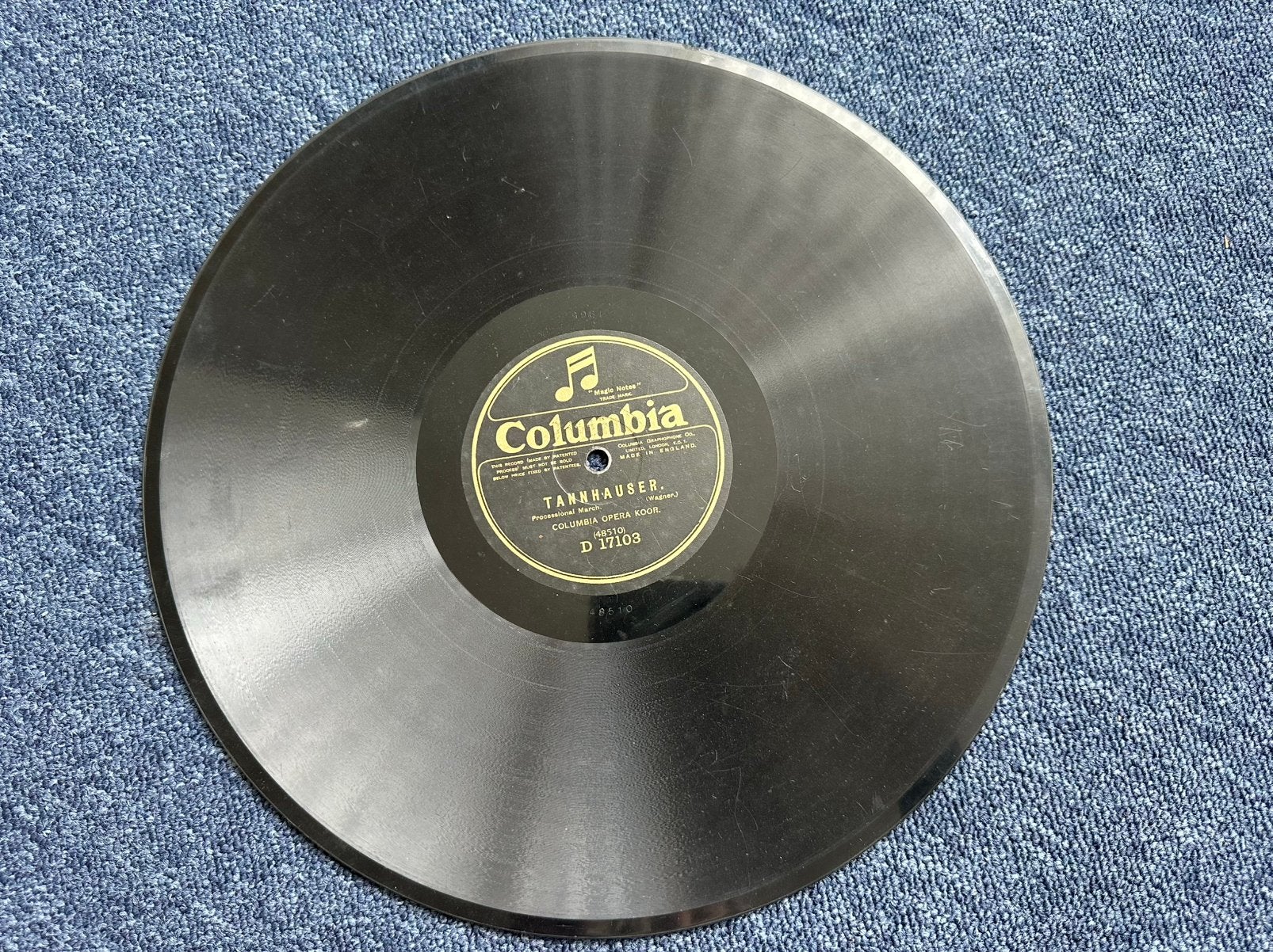 Columbia schellak 78 toeren grammofoonplaat Wagner opera, Ophalen of Verzenden