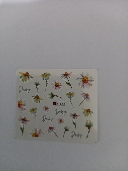 Velletje nagel water decals stickers A1653 bloemen wit, Wit, Nieuw, Ophalen of Verzenden, Handen en Nagels
