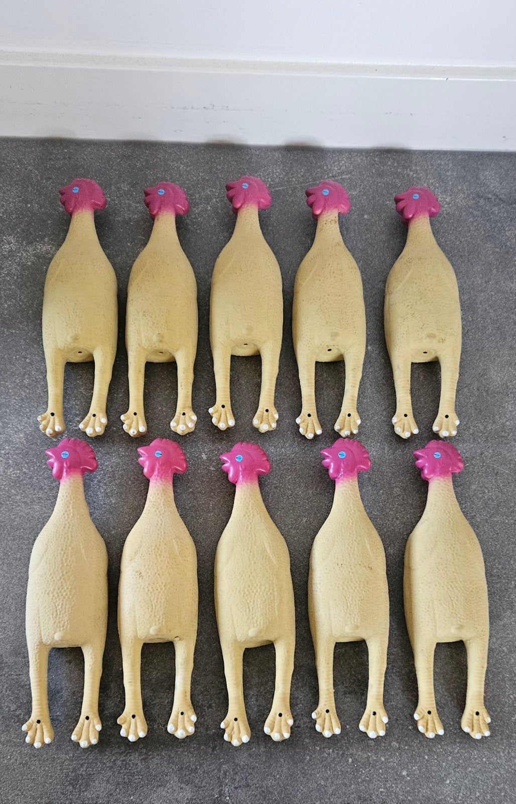 10 Piepende Rubberen Latex Kippen - Nieuwstaat, Ophalen of Verzenden