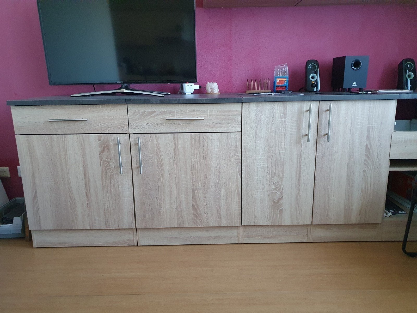 Keukenblok Paprika (Praxis) - Complete Keuken, Huis en Inrichting, Ophalen, 200 cm of meer, Beige, Zo goed als nieuw