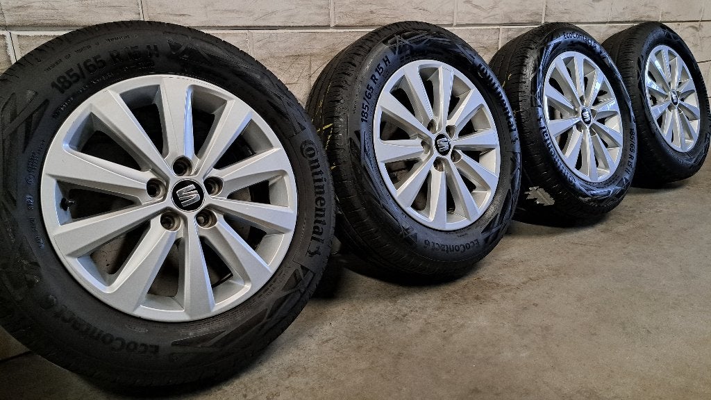 Lichtmetalen velgen Seat Ibiza Polo Fabia Rapid 185/65/15, Auto-onderdelen, Banden en Velgen, Gebruikt, 15 inch, Banden en Velgen