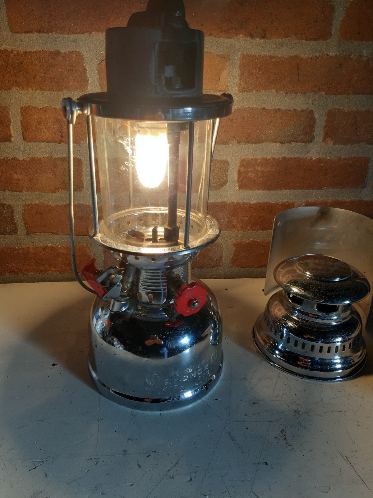 Vintage Anchor  Druk Lamp - Kampeerlantaarn, Antiek en Kunst, Antiek | Lampen, Ophalen of Verzenden