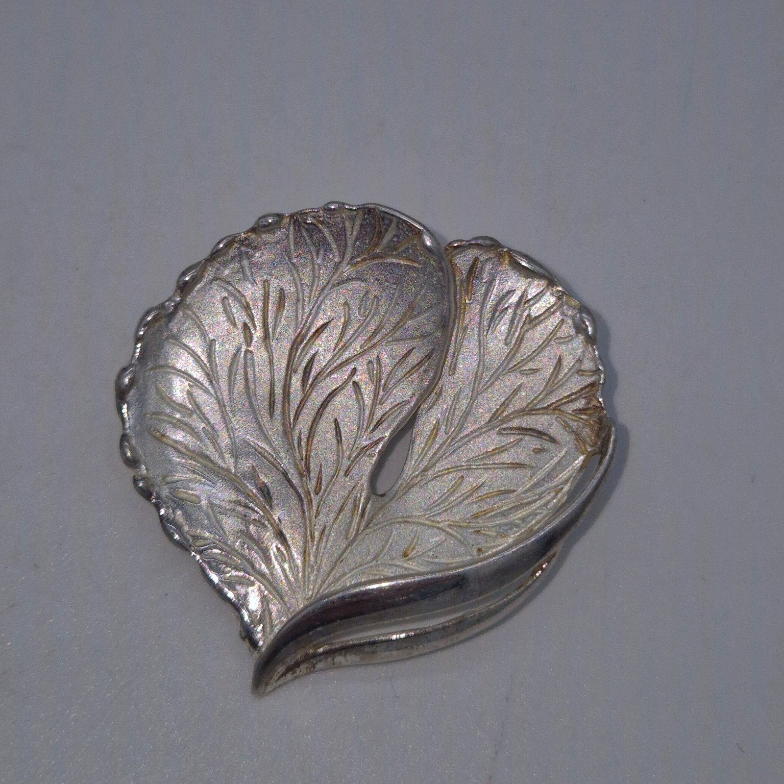 Zilveren broche 835 K&L in bladmotief, Verzenden, Gebruikt, Zilver, Zilver