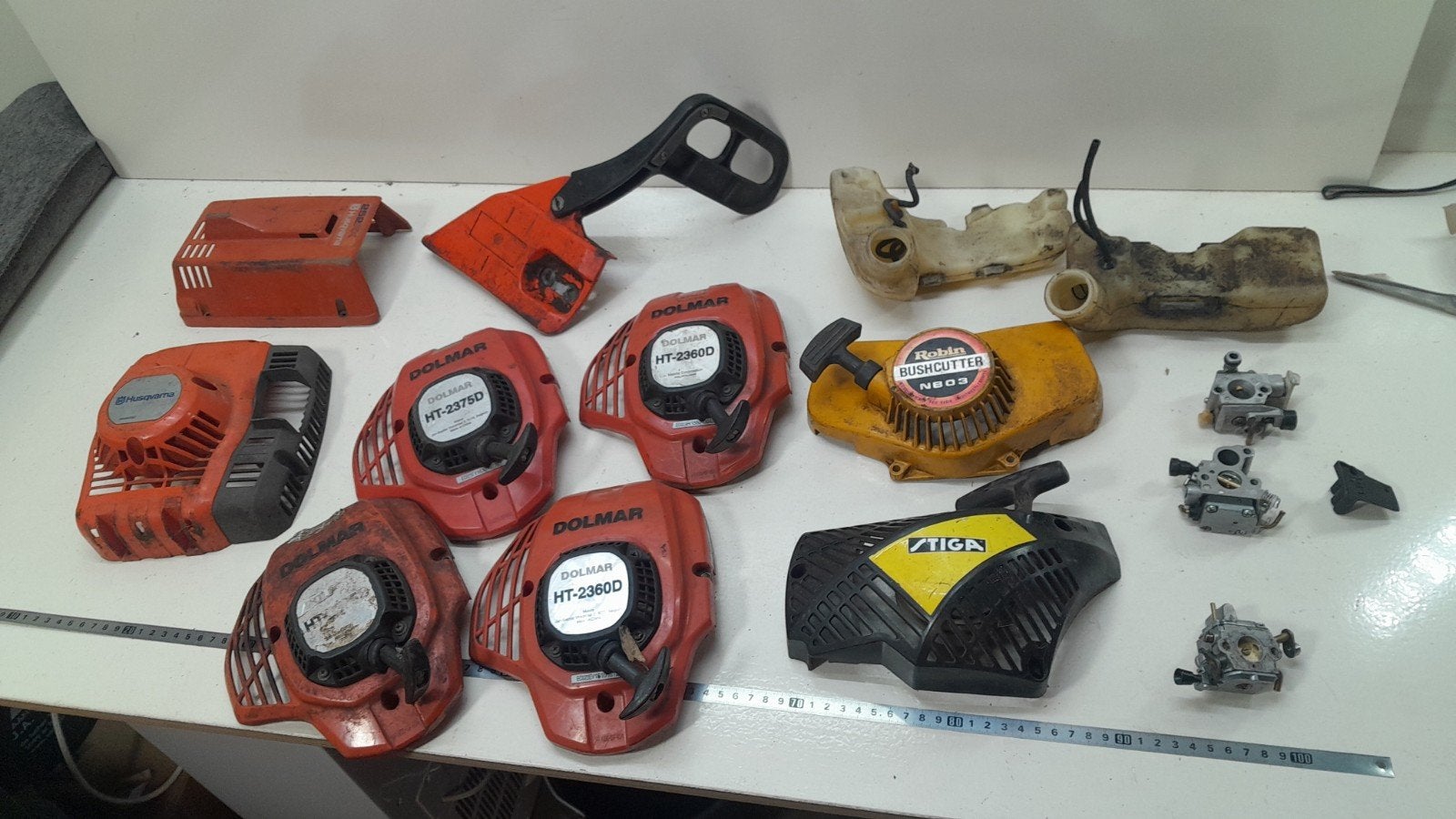 Onderdelen trekkap starterkap tank rem carburateur onderdeel, Tuin en Terras, Benzine, Gebruikt, Ophalen of Verzenden, Dolmar /Stihl / Husqvarna
