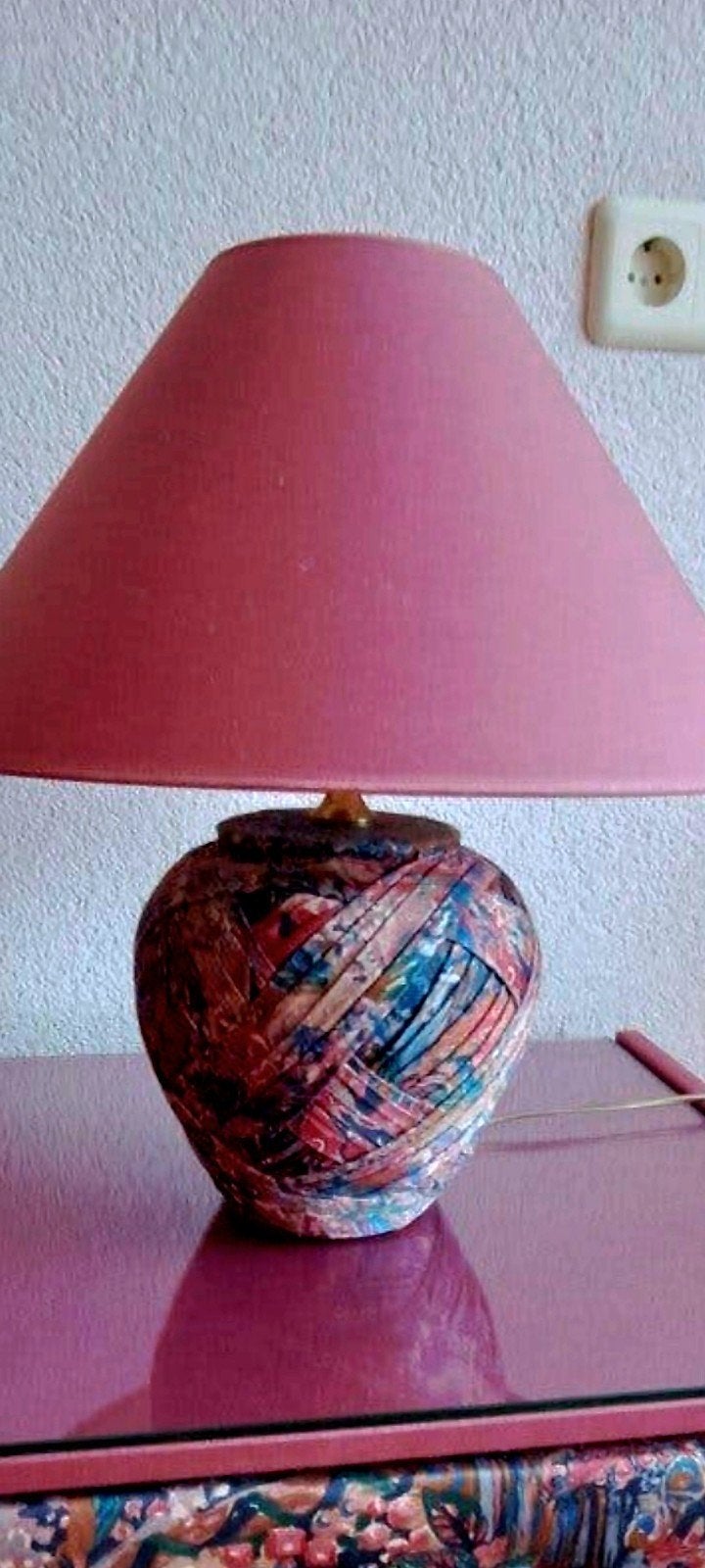 2 schemer lampen bordeaux, Ophalen, Zo goed als nieuw, Met schakelaar