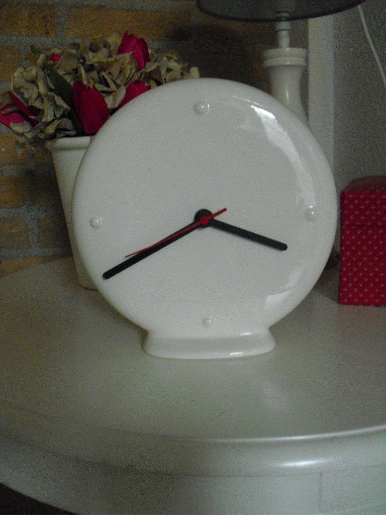TE KOOP WIT STENEN KAMER KLOKJE, Huis en Inrichting, Ophalen, Staande klok