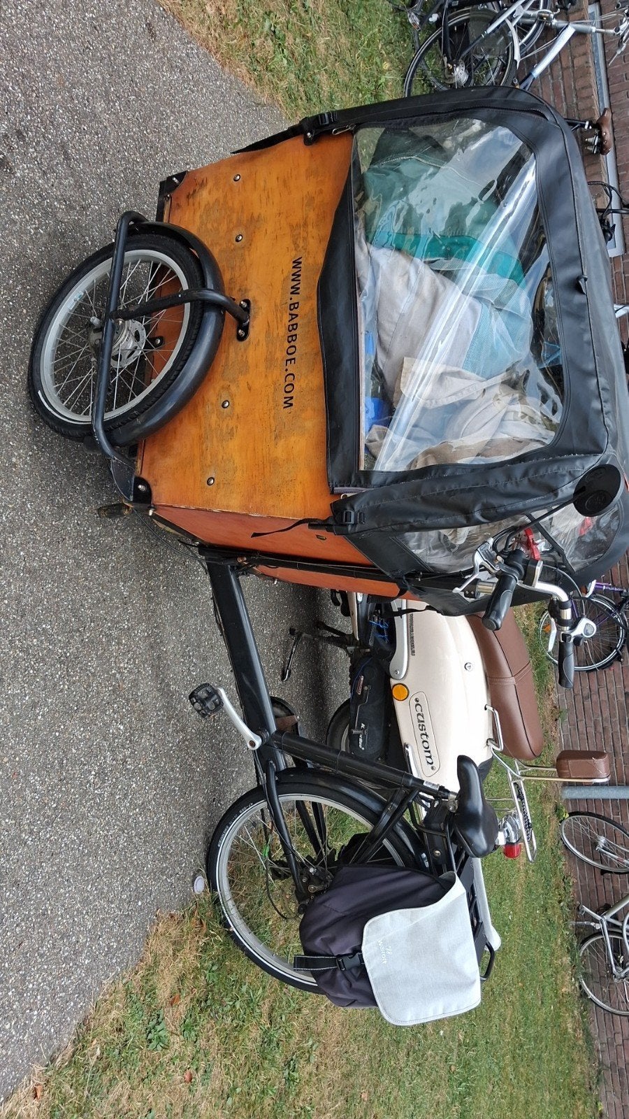 Babboe bakfiets met huif - Ideaal voor kinderen en goederen, Gebruikt, Huif, 2 kinderen, Trommelrem