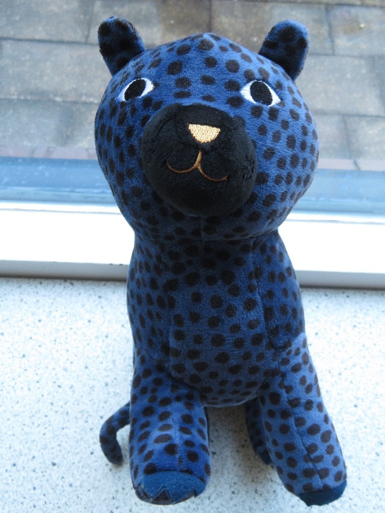 Panter panther van Hema blauw velours met zwarte stippen, Hema, Overige typen, Blauw, Ophalen of Verzenden
