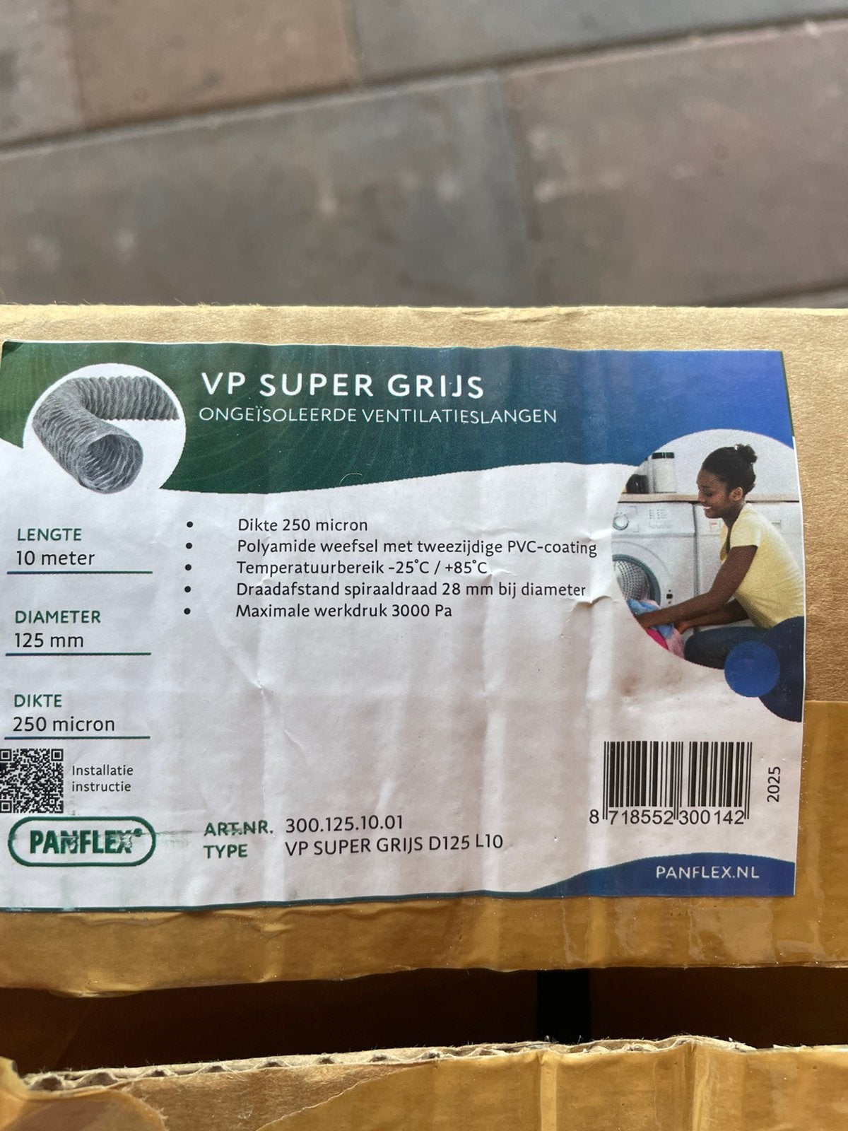 Nieuwe ongebruikte panflex vp superventielatieslang grijs, Ophalen of Verzenden, Nieuw