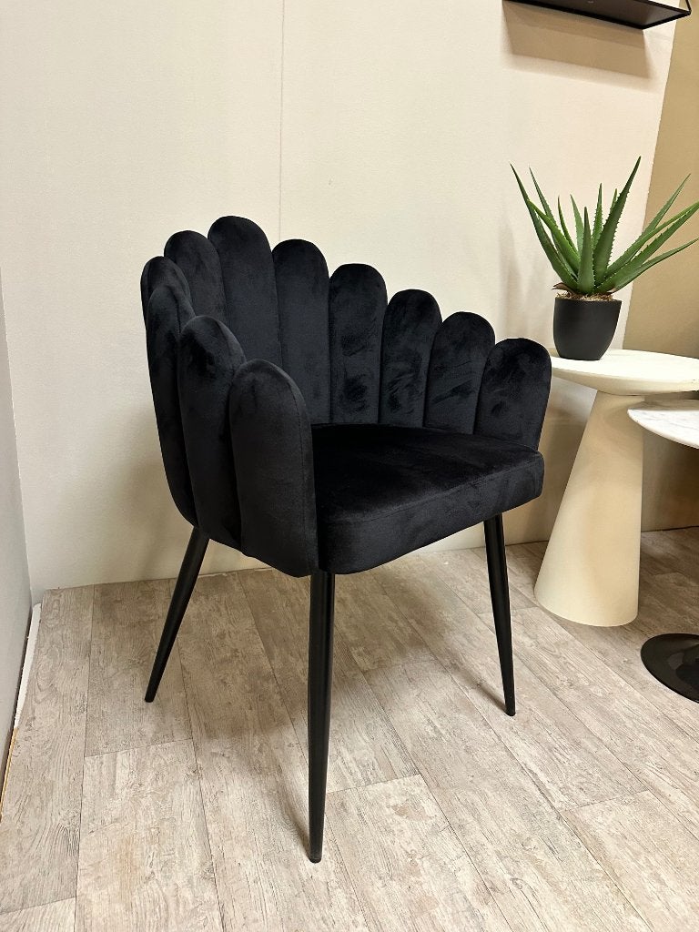 Kapstoel - bureaustoel - velvet stoel - zwarte stoel velvet, Ophalen, Zwart, Nieuw, Eén