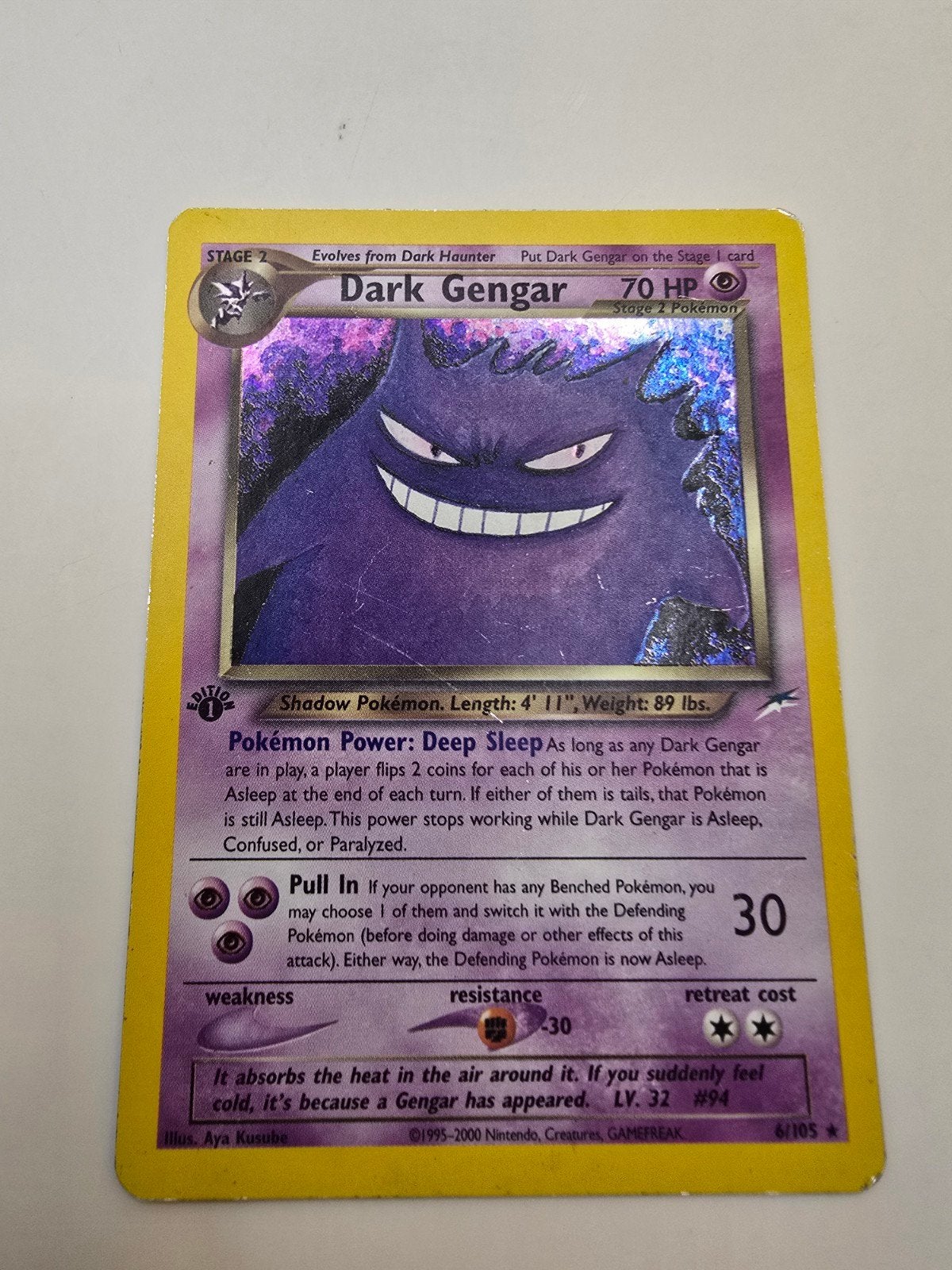 Dark Gengar (NDE 6) Neo Destiny 1st edition Pokémon kaart, Ophalen of Verzenden, Zo goed als nieuw, Losse kaart, Foil