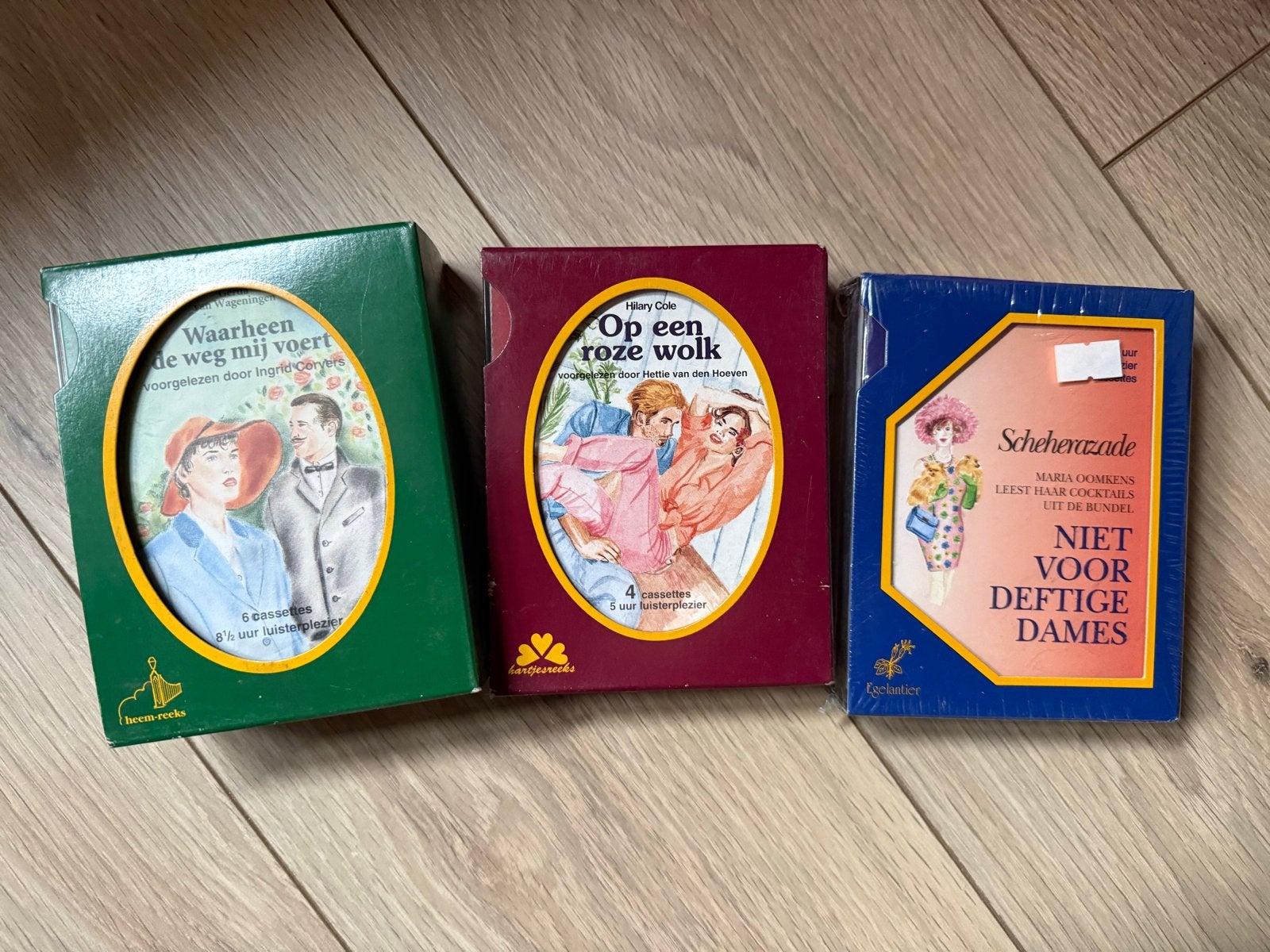 Luisterboeken op cassettebandjes - 3 sets, Cd's en Dvd's, Cassettebandjes, Gebruikt, 2 t/m 25 bandjes, Overige genres, Ophalen of Verzenden