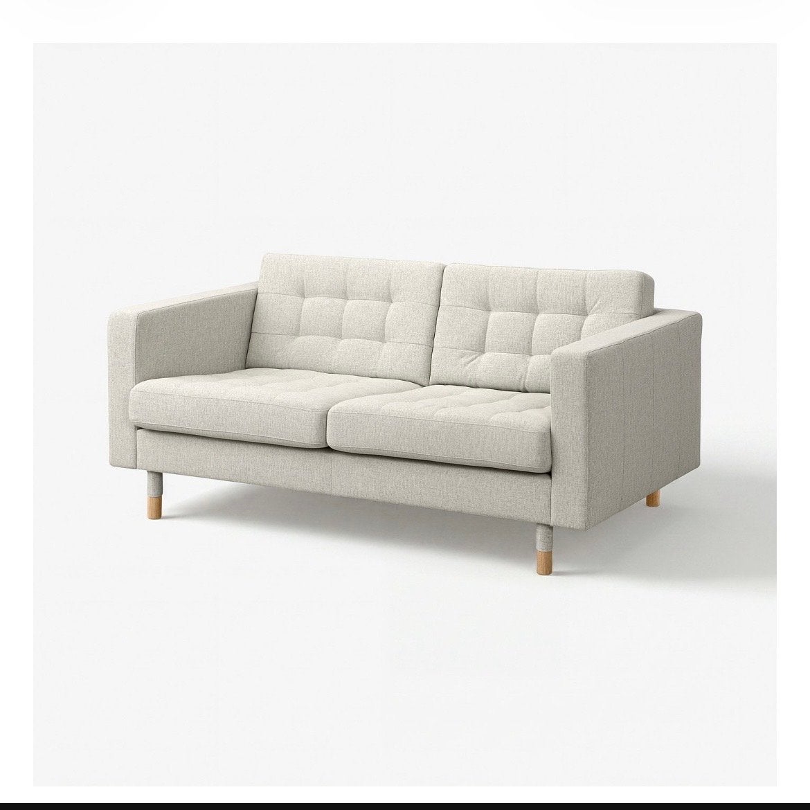 IKEA Landskrona 2-zitsbank Gunnared beige/hout, Ophalen, Gebruikt, 150 tot 200 cm, Tweepersoons