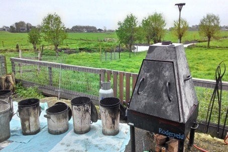 Rakuoven plus brander, tangen, handschoenen, Ophalen, Gebruikt