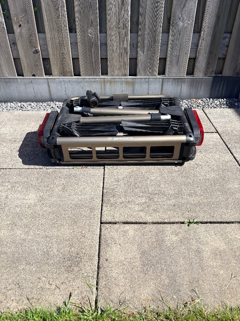 Spinder Urban kantelbare fietsendrager voor 2 fietsen, Auto diversen, Ophalen, Gebruikt, 2 fietsen, Trekhaakdrager