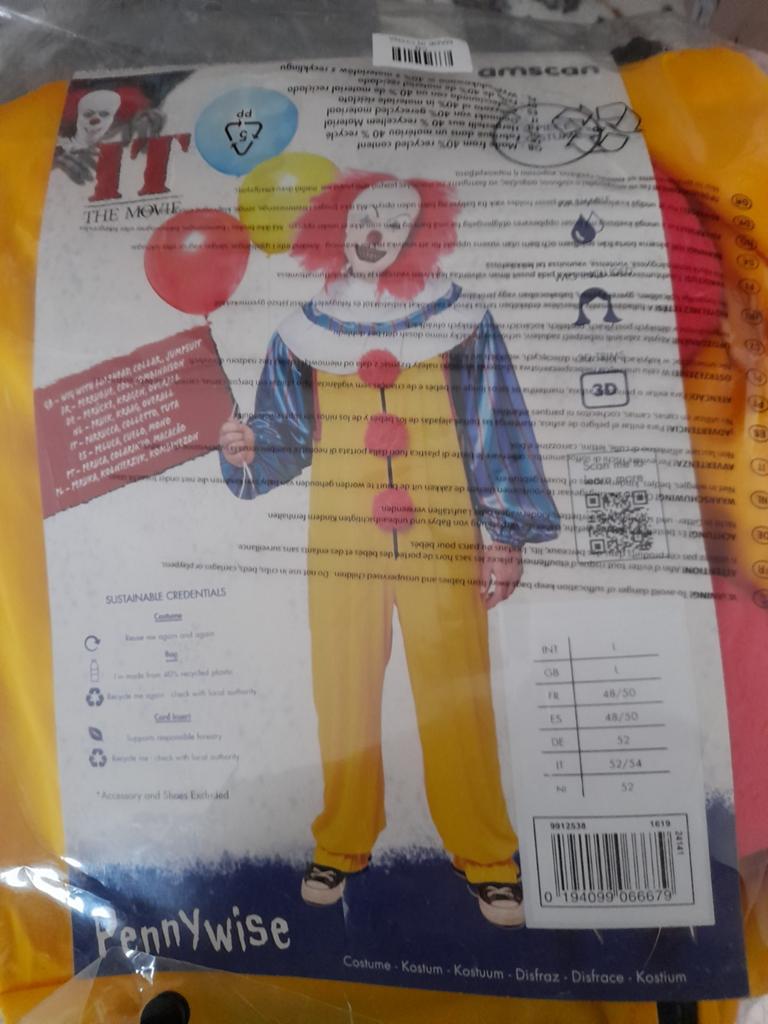 Halloween IT Kostuum - Maat L (Nieuw), Ophalen of Verzenden, Nieuw, Pak of Jurk