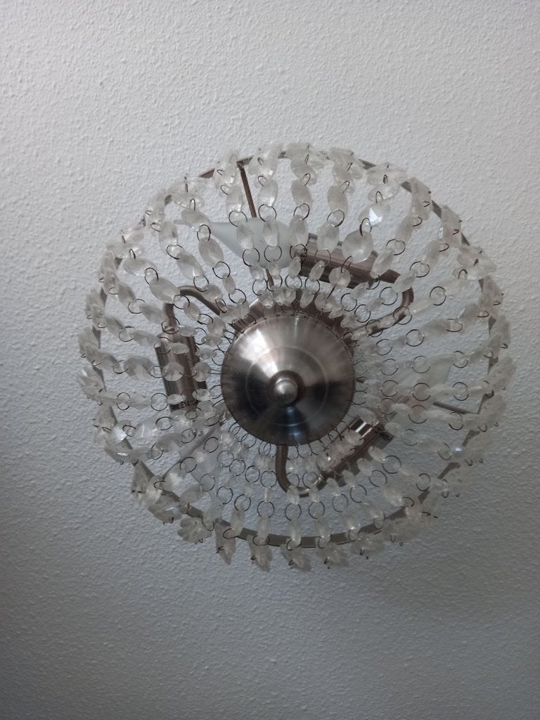 Plafonniere kroonluchter look, Ophalen, Zilver, Overige stijlen, E14 (klein)