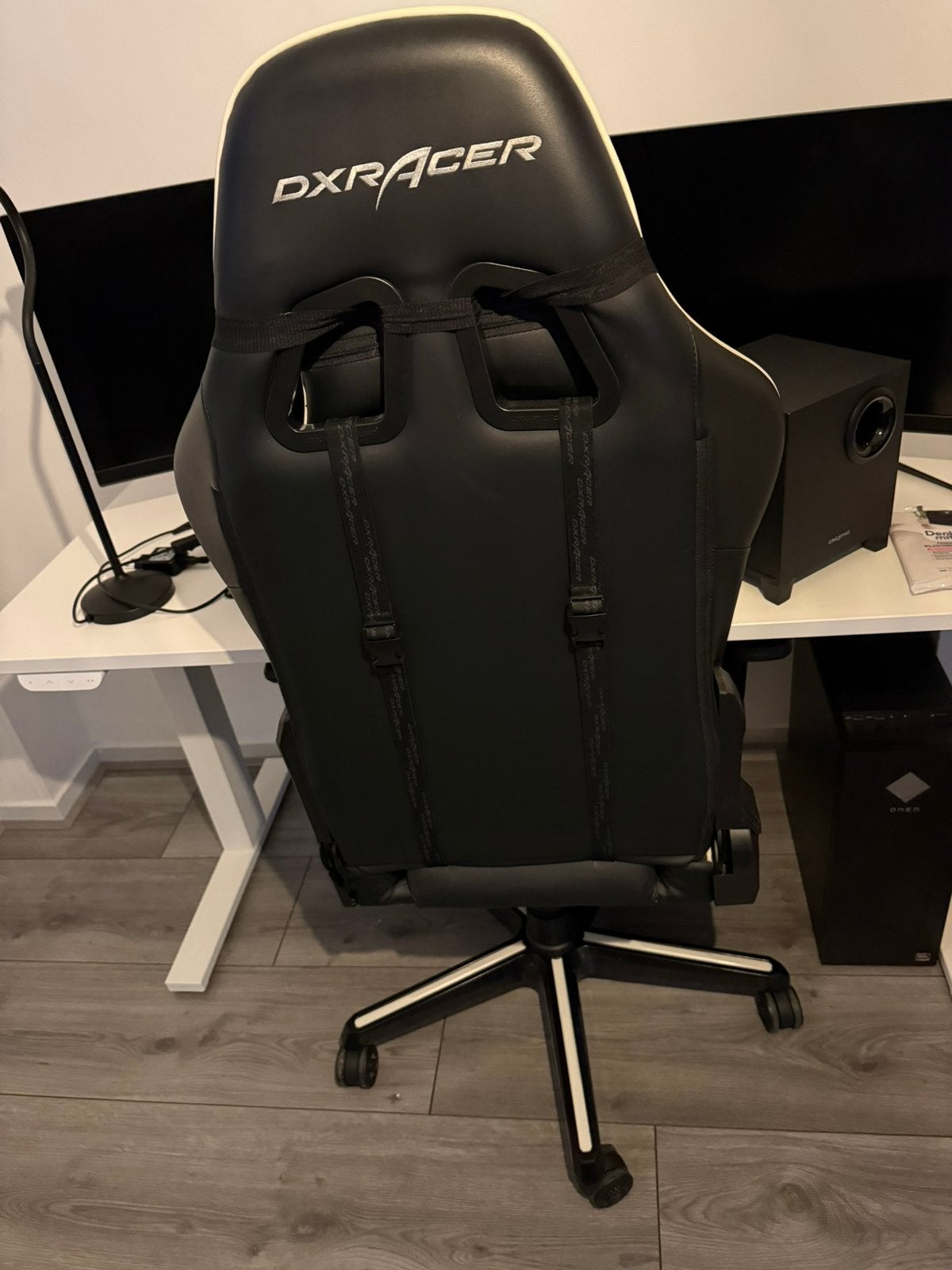 DXRacer Bureaustoel Zwart Wit, Huis en Inrichting, Bureaustoelen, Ophalen, Gebruikt, Zwart, Gaming bureaustoel