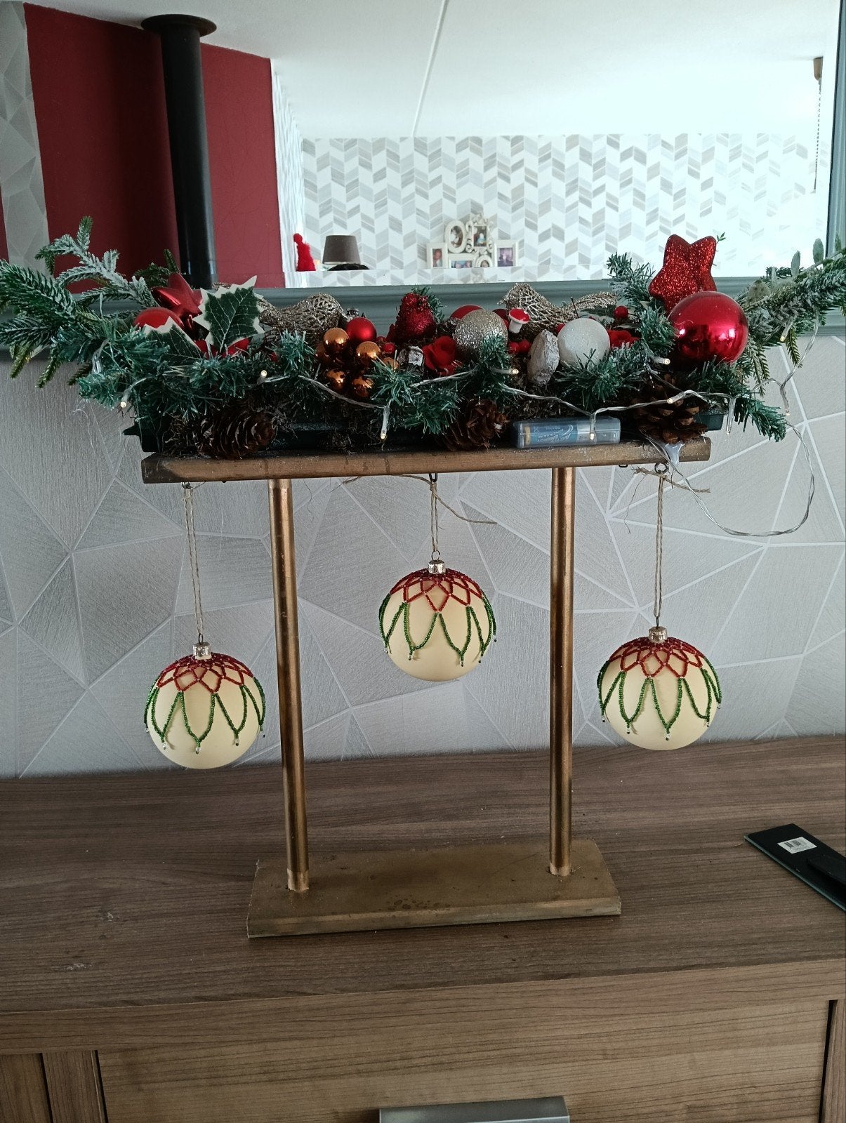 kerststuk kunst, Ophalen of Verzenden, Zo goed als nieuw