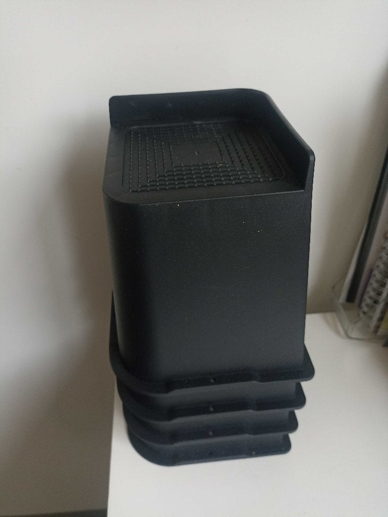 Bedverhogers 16 cm 4st – handige vorm voor ongewone bedpoten, Ophalen of Verzenden, Nieuw