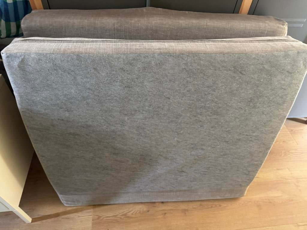 Set van 2 bruine/grijze zit kussens en 4 kussens, Ophalen, Gebruikt, Bruin, Vierkant