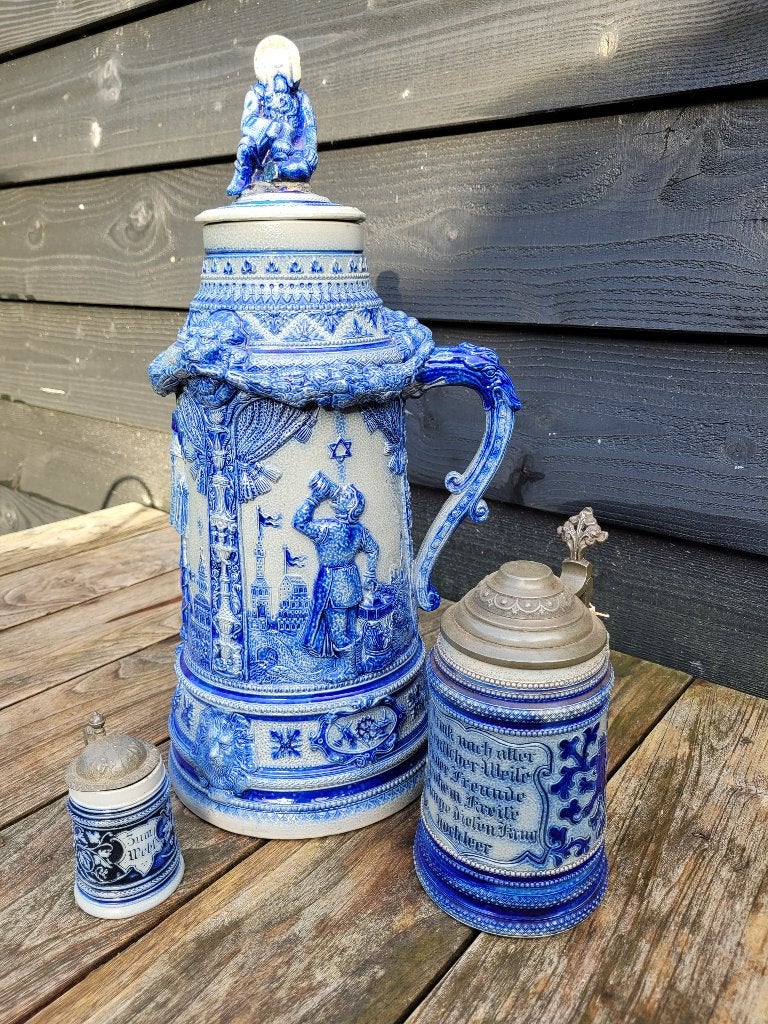 Div. Steengoed kannen grootste ca. 50 cm met deksel, Antiek en Kunst, Antiek | Keramiek en Aardewerk, Ophalen of Verzenden