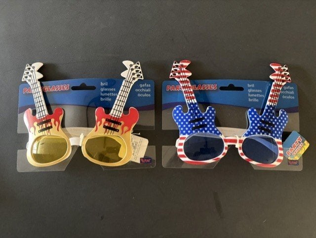 Feestbrillen Gitaar  Rock & Roll en USA Thema samen, Ophalen of Verzenden, Nieuw, Feestartikel