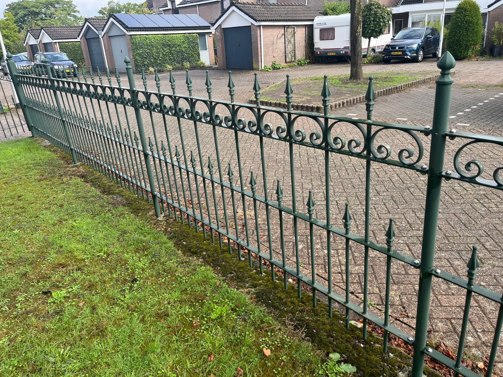 Sierhek, 6 delen (2,42 m) en poort (2x2.20m), Ophalen, Met poort, Gebruikt, Sierhekwerk