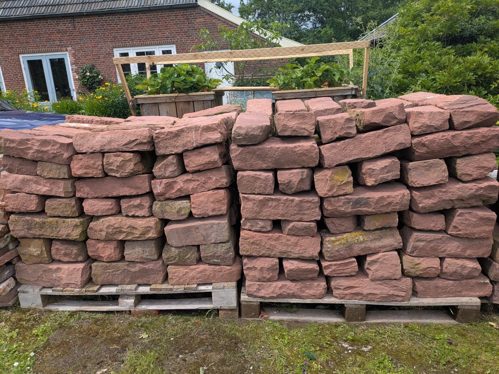 Rode Weser zandstenen te koop, Tuin en Terras, Ophalen, Gebruikt, Blok, Natuursteen