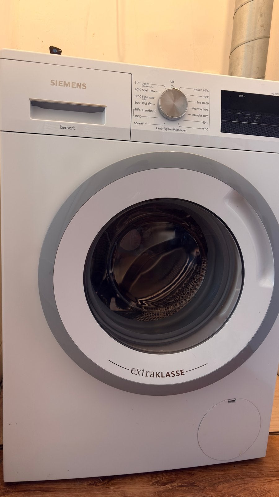 Siemens iQdrive Wasmachine 7kg + tussenstuk, Witgoed en Apparatuur, Wasmachines, Ophalen, Gebruikt, Voorlader, 1200 tot 1600 toeren