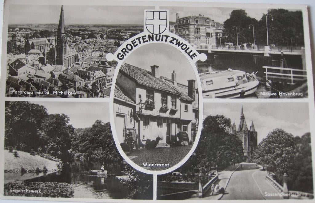 Groeten uit Zwolle - 1942, Verzenden, 1940 tot 1960, Gelopen, Overijssel