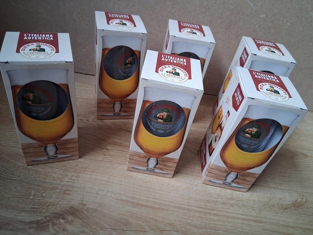 NIEUW! Birra moretti glazen, Overige supermarkten, Ophalen of Verzenden